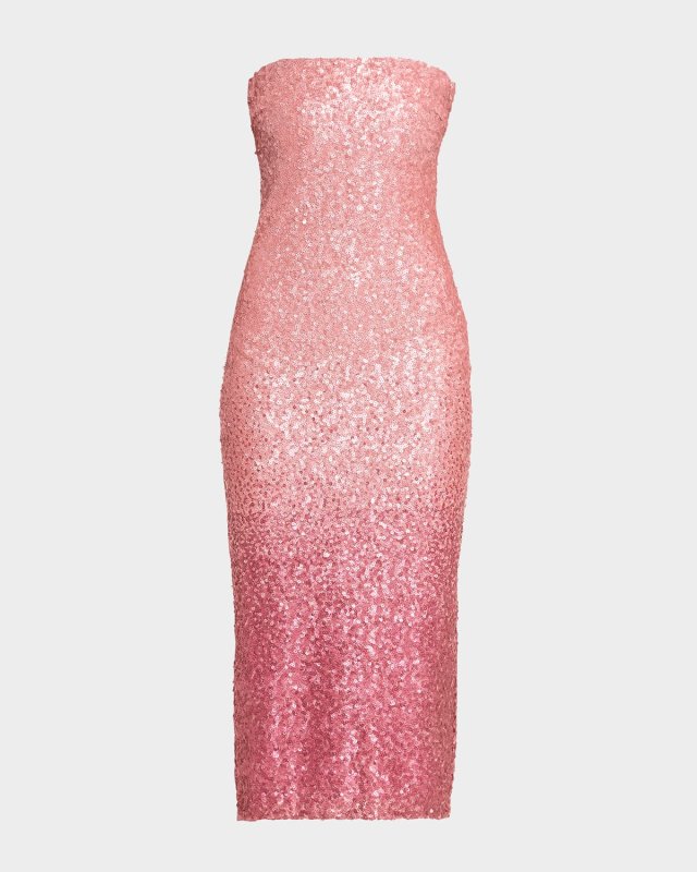 Stasia Sequined Strapless Midi Dress